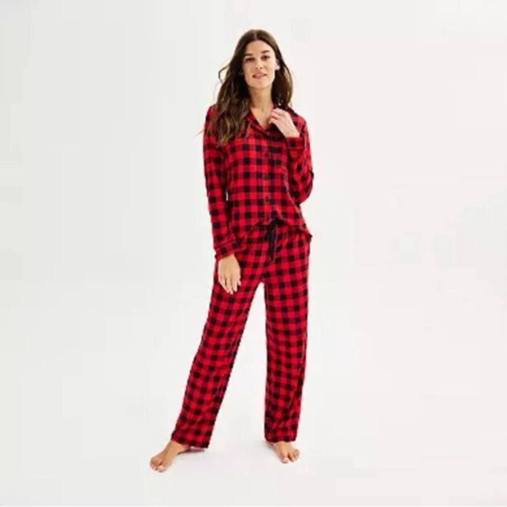 Cuddl Duds Jammies for your‎ Families buffalo plaid pajama set M